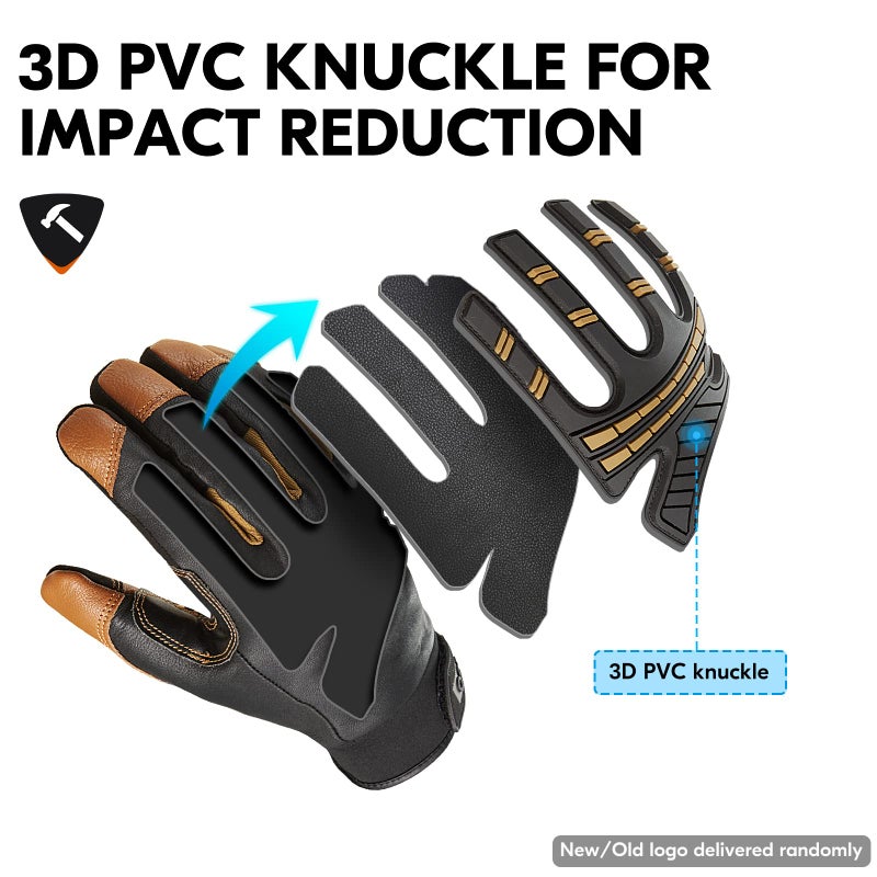 Vgo... -4â„‰ or above Winter Waterproof High Dexterity Heavy Duty Mechanic Glove, Anti-vibration, Anti-abrasion, Touchscreen (1 Pair,S,Brown,GA8954FW) - Image 3